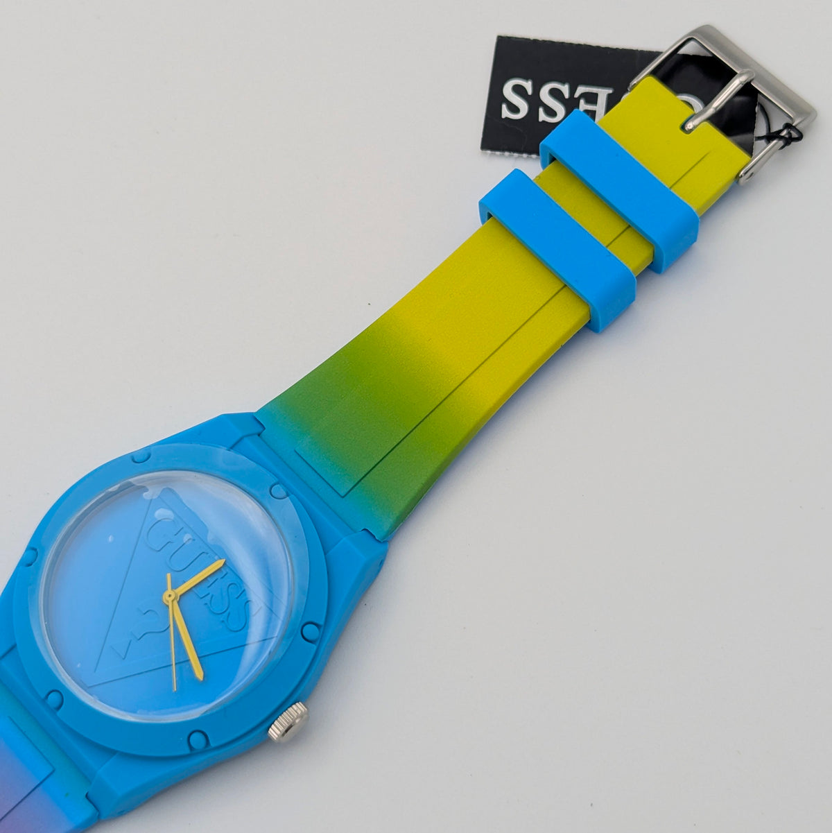 Guess Originals Retro Pop W0979L28 Unisex Watch — Blue & Lime Ombre, Quartz, Tags On - Bezel & Hide