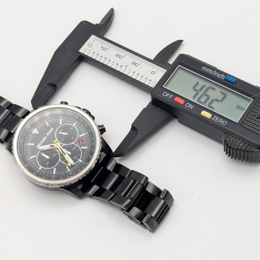 Michael Kors Lexington MK-8643 Chronograph — 45mm Black Ion-Plated, Japanese Quartz, Sold Naked - Bezel & Hide