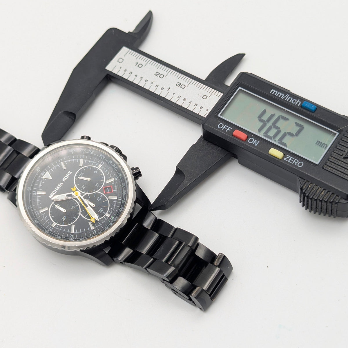 Michael Kors Lexington MK-8643 Chronograph — 45mm Black Ion-Plated, Japanese Quartz, Sold Naked - Bezel & Hide