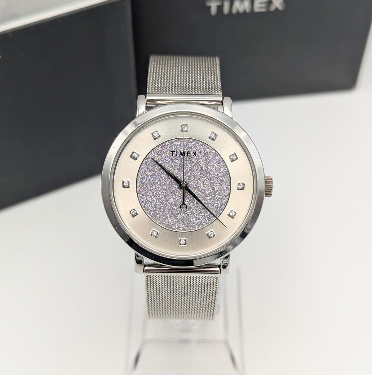Timex Celestial Women's Quartz Watch — Stardust Dial & Mesh Bracelet, Sold Naked - Bezel & Hide