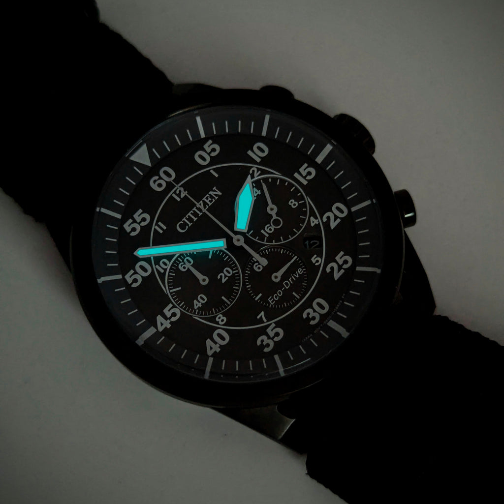 Citizen Avion Eco-Drive Chronograph - Bezel & Hide