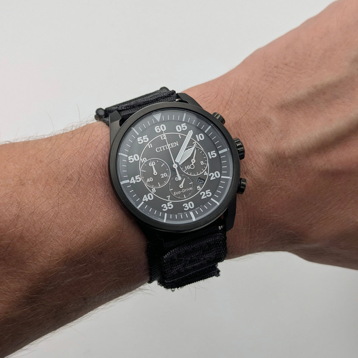 Citizen Avion Eco-Drive Chronograph - Bezel & Hide