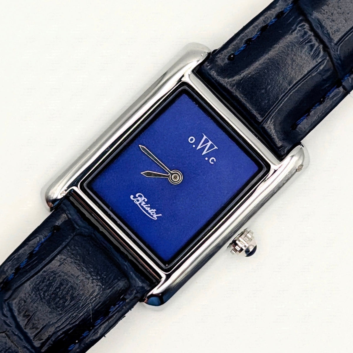 o.W.c Bristol Tank Blue Dial Quartz Watch — Odd Watch Company, Sold Naked - Bezel & Hide