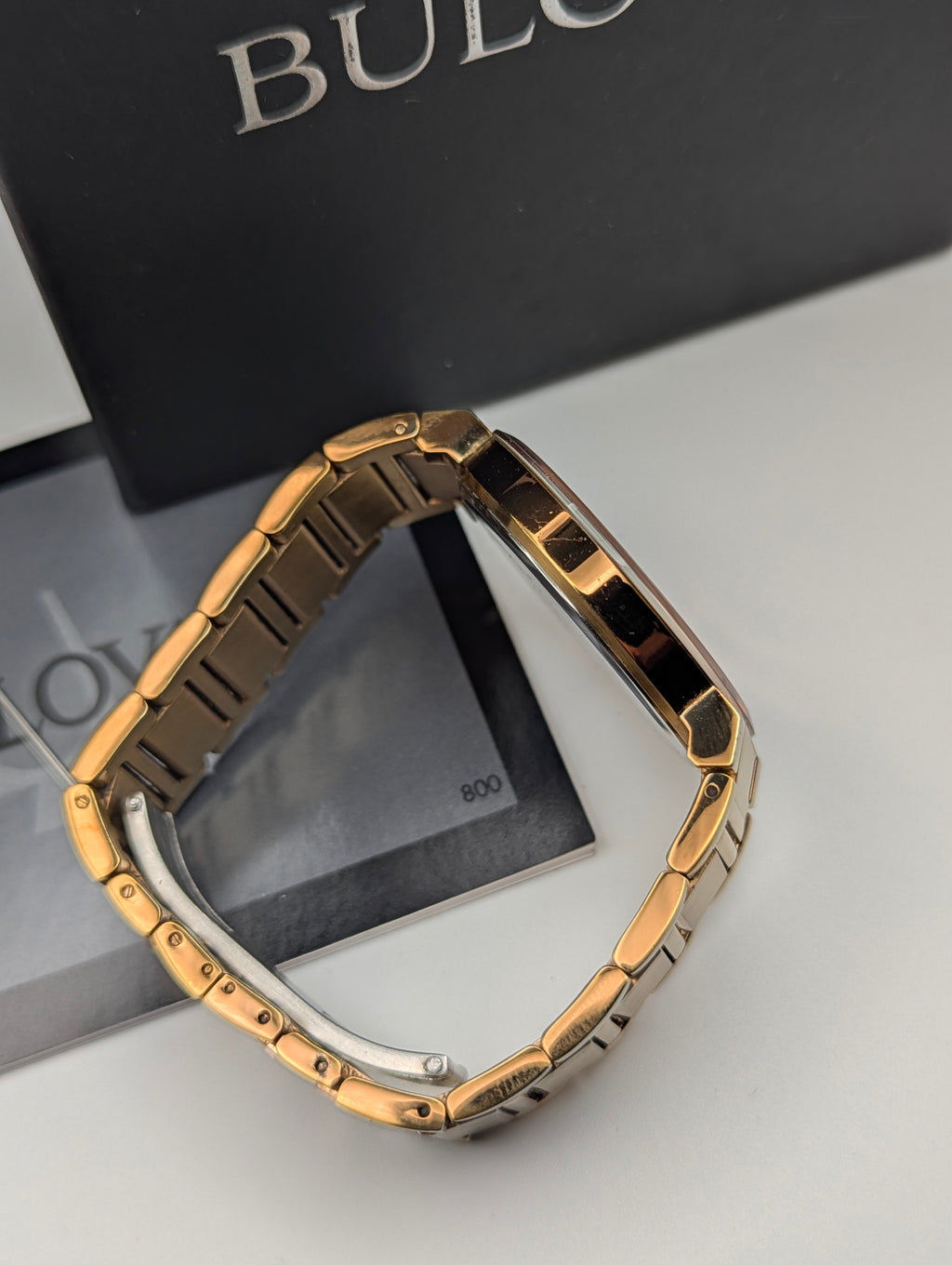 Bulova 97L127 Women's Pink Sunburst Dial Watch, Gold-Tone Bracelet, Boxed - Bezel & Hide