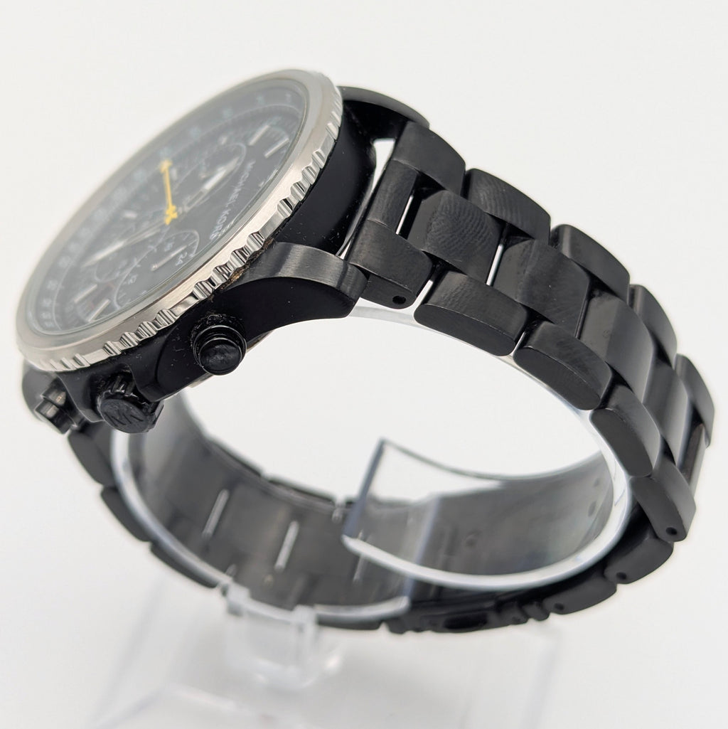 Michael Kors Lexington MK-8643 Chronograph — 45mm Black Ion-Plated, Japanese Quartz, Sold Naked - Bezel & Hide