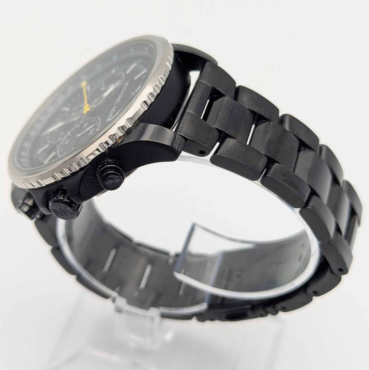 Michael Kors Lexington MK-8643 Chronograph — 45mm Black Ion-Plated, Japanese Quartz, Sold Naked - Bezel & Hide