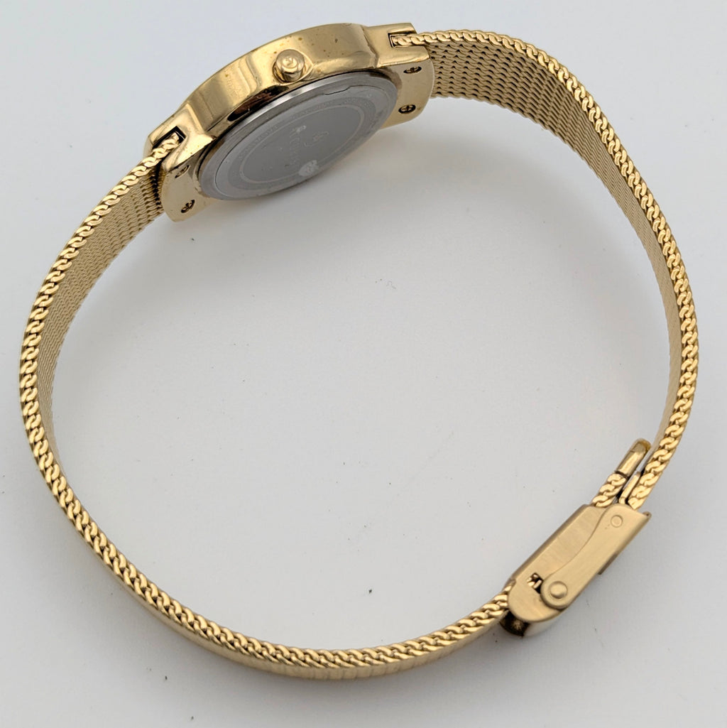 Accurist Ladies Gold-Tone Mesh Watch — Mother-of-Pearl Dial, Crystal-Set Lugs, Sold Naked - Bezel & Hide