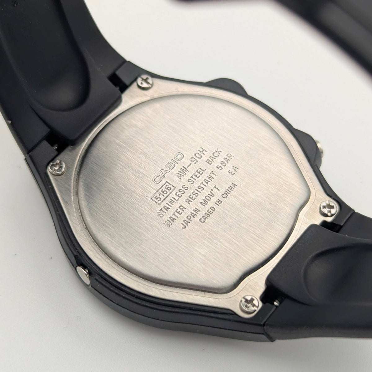 Casio AMW-90H Ana-Digi Watch — Black Resin, Gold Dial, Dual Time, Alarm, Sold Naked - Bezel & Hide