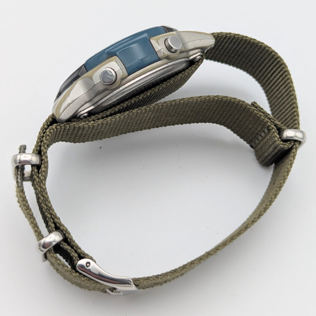 Casio Illuminator W-86 Sports Watch — Olive G10 Strap, 100m WR, Sold Naked - Bezel & Hide