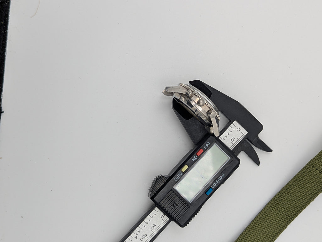 Lator Landeron Manual-Wind Chronograph | Black Dial & Olive Green Strap
