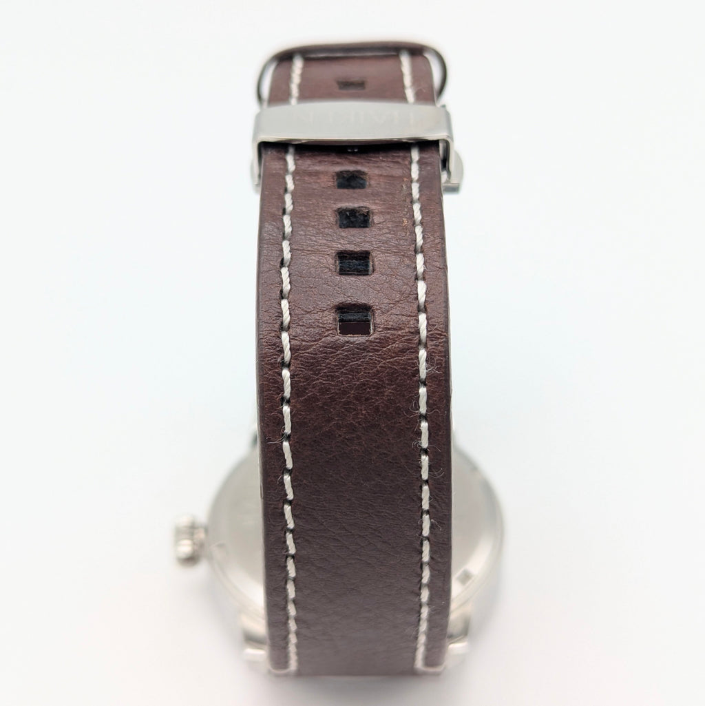 Haiken H40 Automatic Men's Watch — Anthracite Dial, G.B., Altitude-Tested, Brown Leather - Bezel & Hide