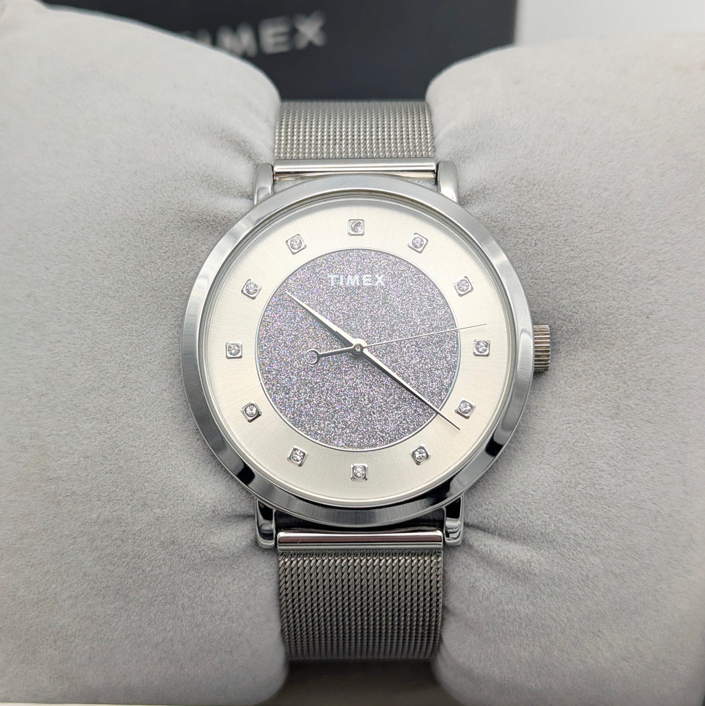 Timex Celestial Women's Quartz Watch — Stardust Dial & Mesh Bracelet, Sold Naked - Bezel & Hide