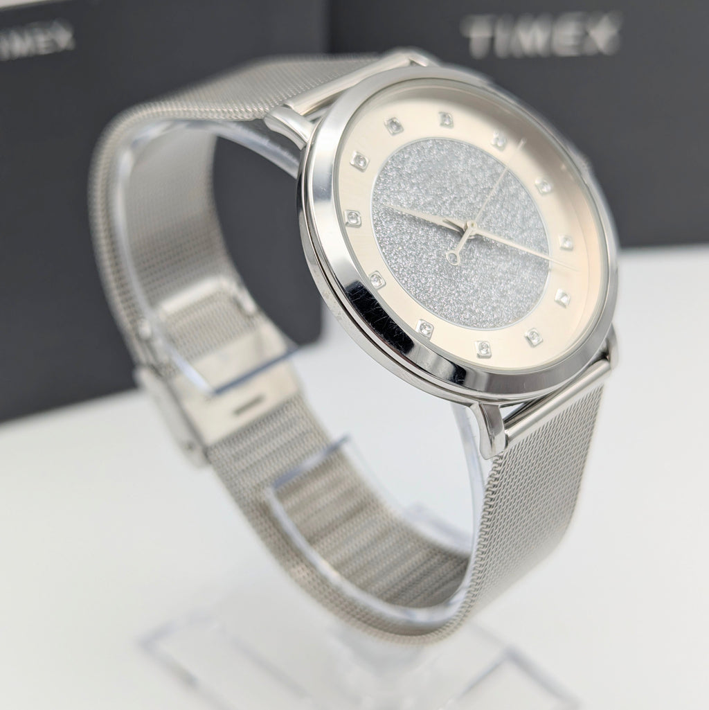 Timex Celestial Women's Quartz Watch — Stardust Dial & Mesh Bracelet, Sold Naked - Bezel & Hide