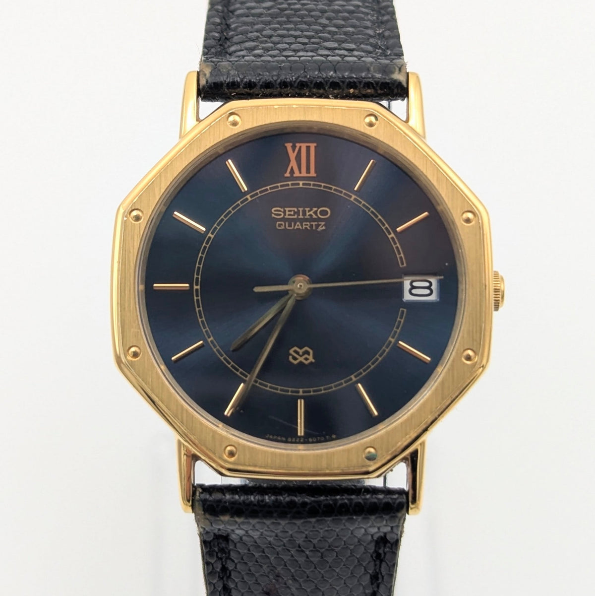 Seiko 8222-6040 Octagonal Quartz Watch | January 1982, Blue Dial
