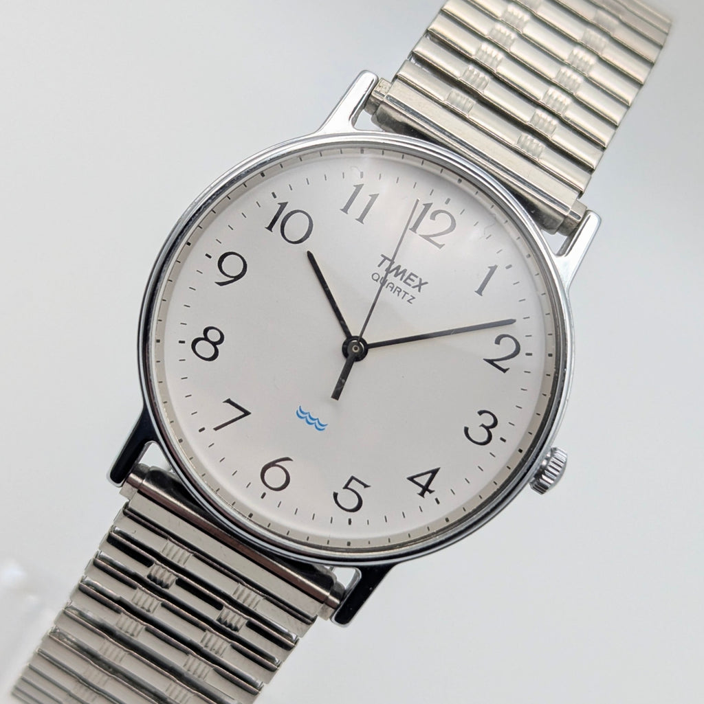 Timex Easy Reader Quartz Watch — White Dial, Silver-Tone Expansion Bracelet, Sold Naked - Bezel & Hide