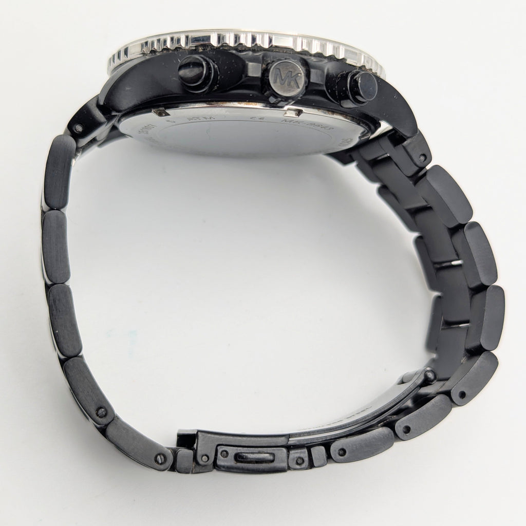 Michael Kors Lexington MK-8643 Chronograph — 45mm Black Ion-Plated, Japanese Quartz, Sold Naked - Bezel & Hide