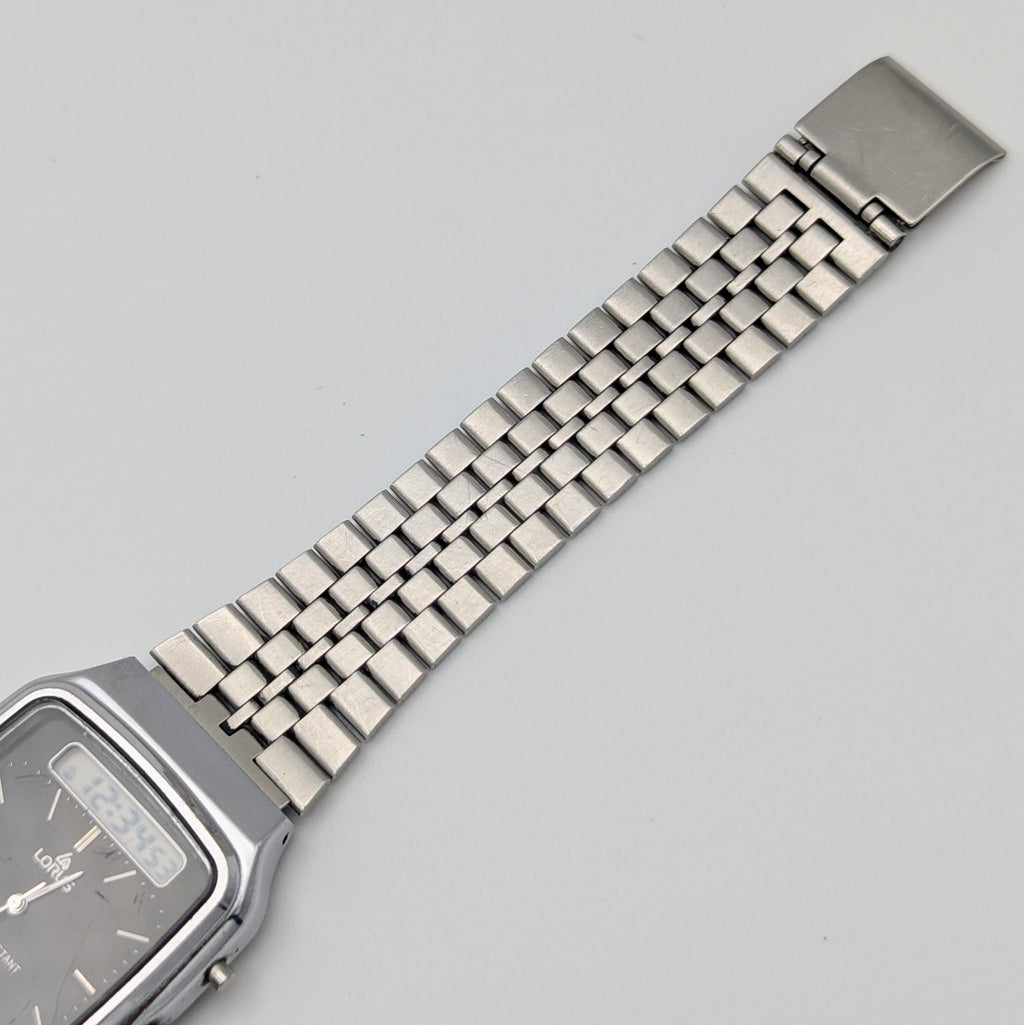 Lorus V031-5010 Ana-Digi Vintage Watch — Black Dial, Steel Bracelet, Sold Naked - Bezel & Hide