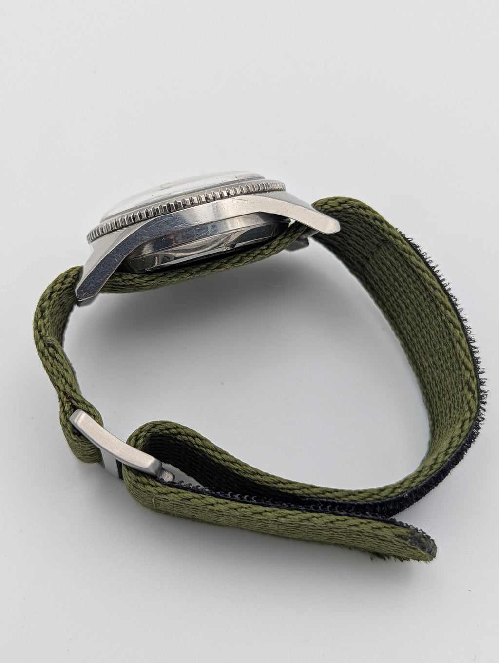 Lator Landeron Manual-Wind Chronograph | Black Dial & Olive Green Strap