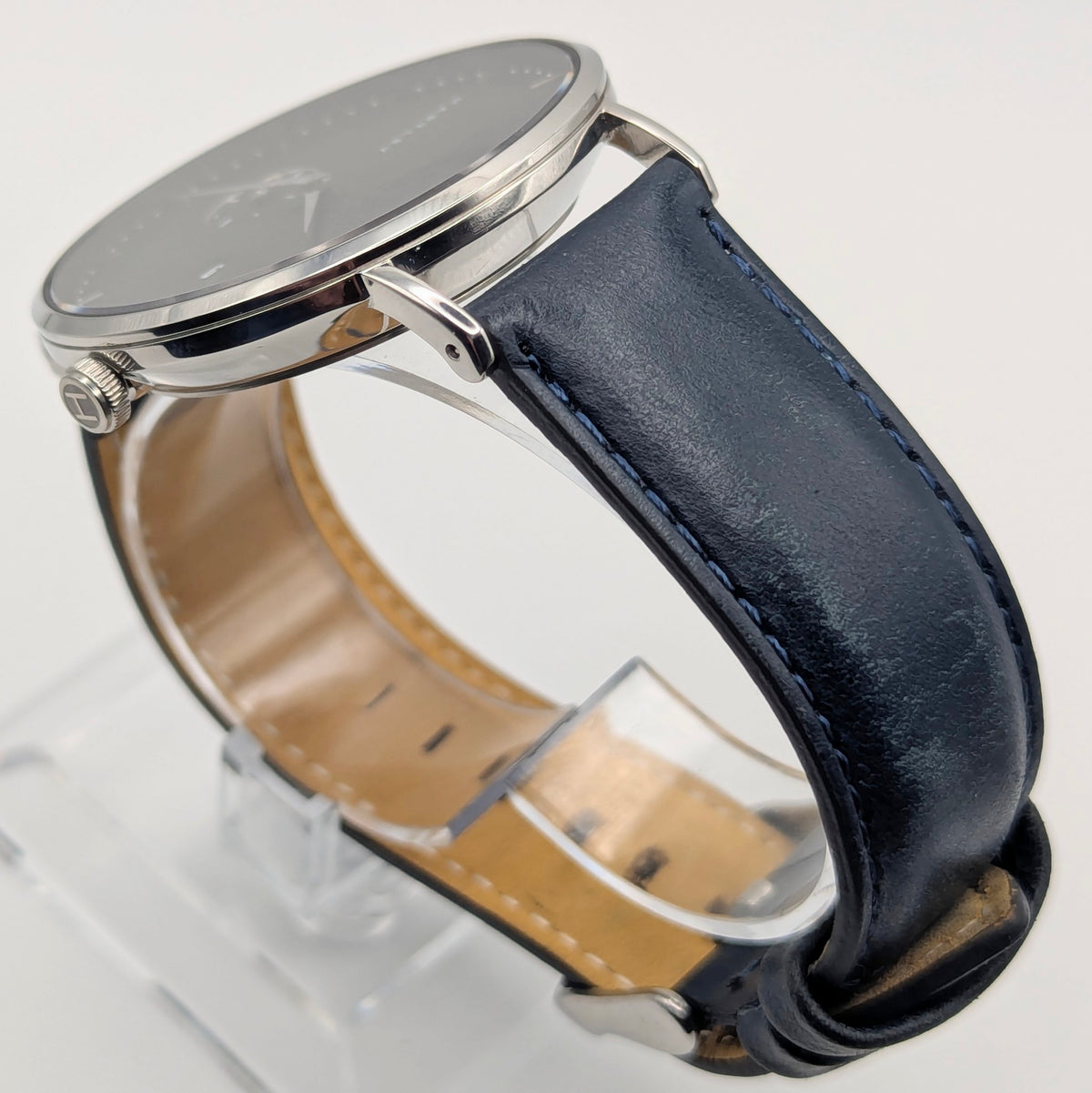 Hartley Stag Charcoal Dial Quartz Men's Watch — Sapphire Crystal, Navy Strap, Boxed - Bezel & Hide