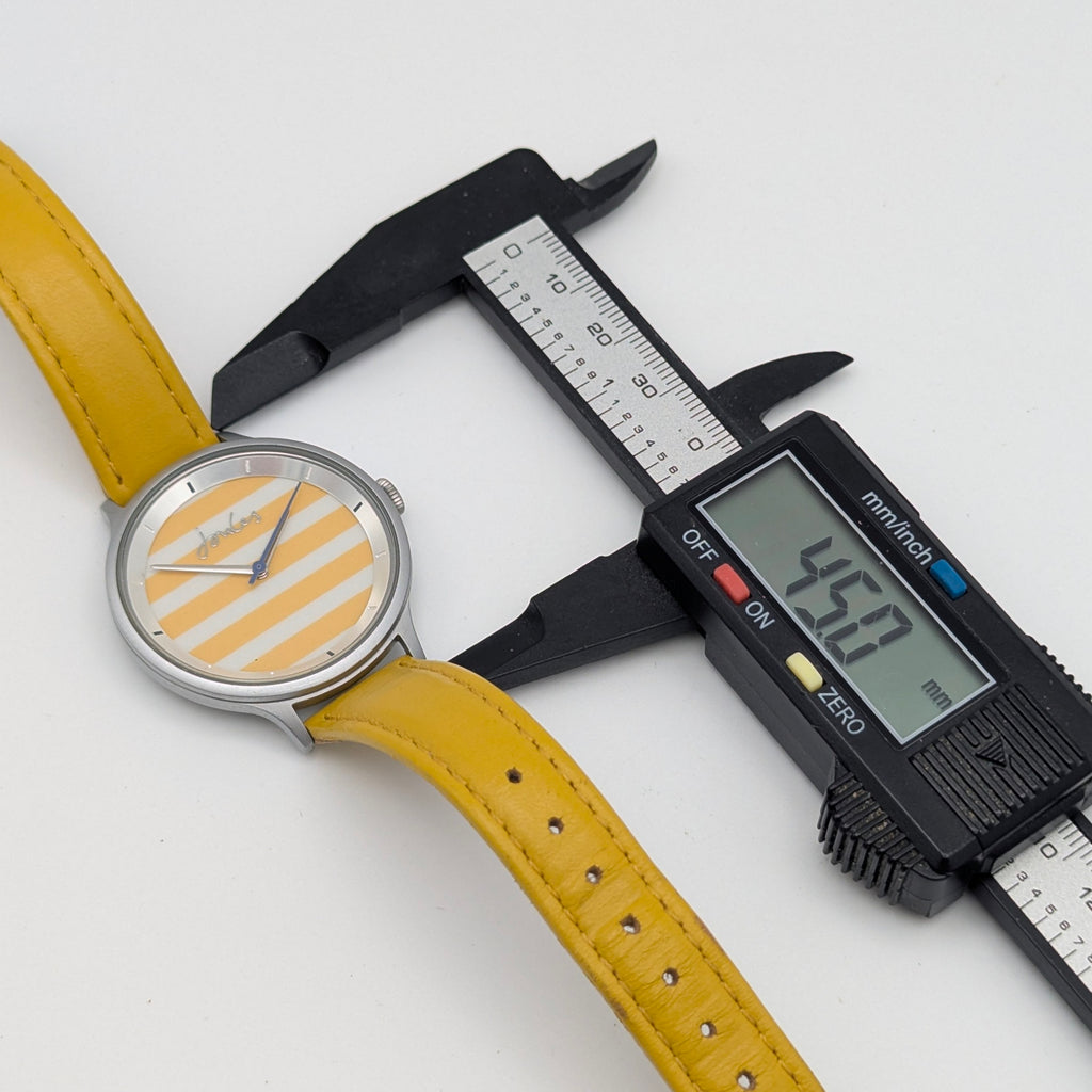 Joules JS1C1PY Yellow Stripe Ladies' Quartz Watch — Sold Naked - Bezel & Hide