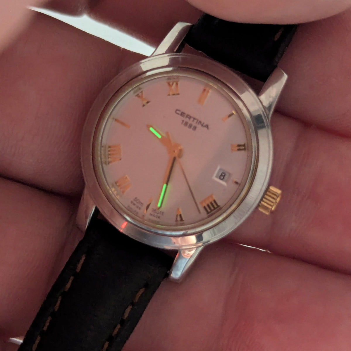 Certina 1888 Ref. 250.1194.44 — Two-Tone, White Dial, Ladies' Quartz Watch - Bezel & Hide