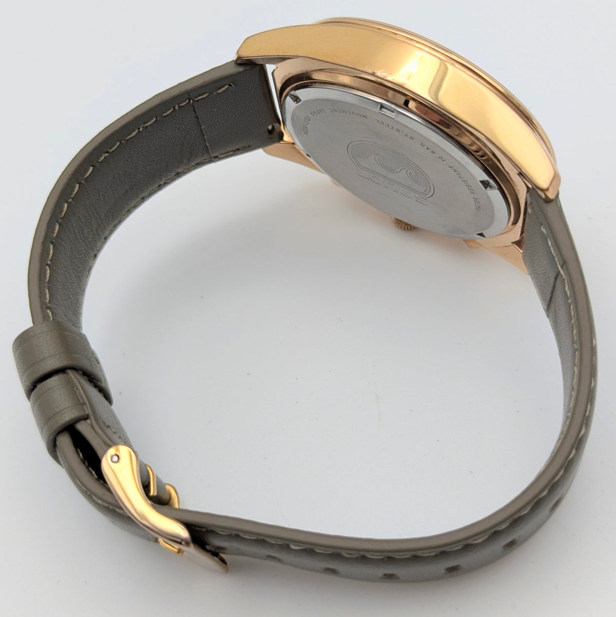 Lorus VD57-X024 Chronograph Men's Watch — Rose Gold-Tone, Black Dial - Bezel & Hide