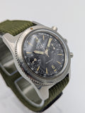 Lator Landeron Manual-Wind Chronograph | Black Dial & Olive Green Strap