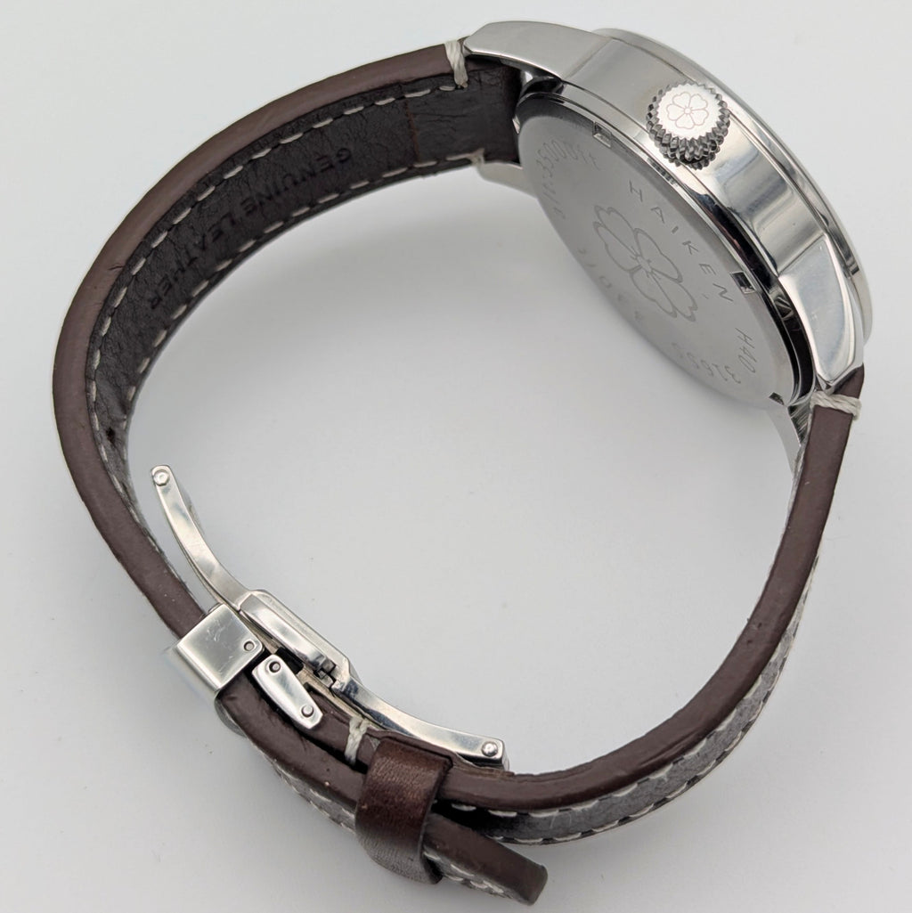 Haiken H40 Automatic Men's Watch — Anthracite Dial, G.B., Altitude-Tested, Brown Leather - Bezel & Hide
