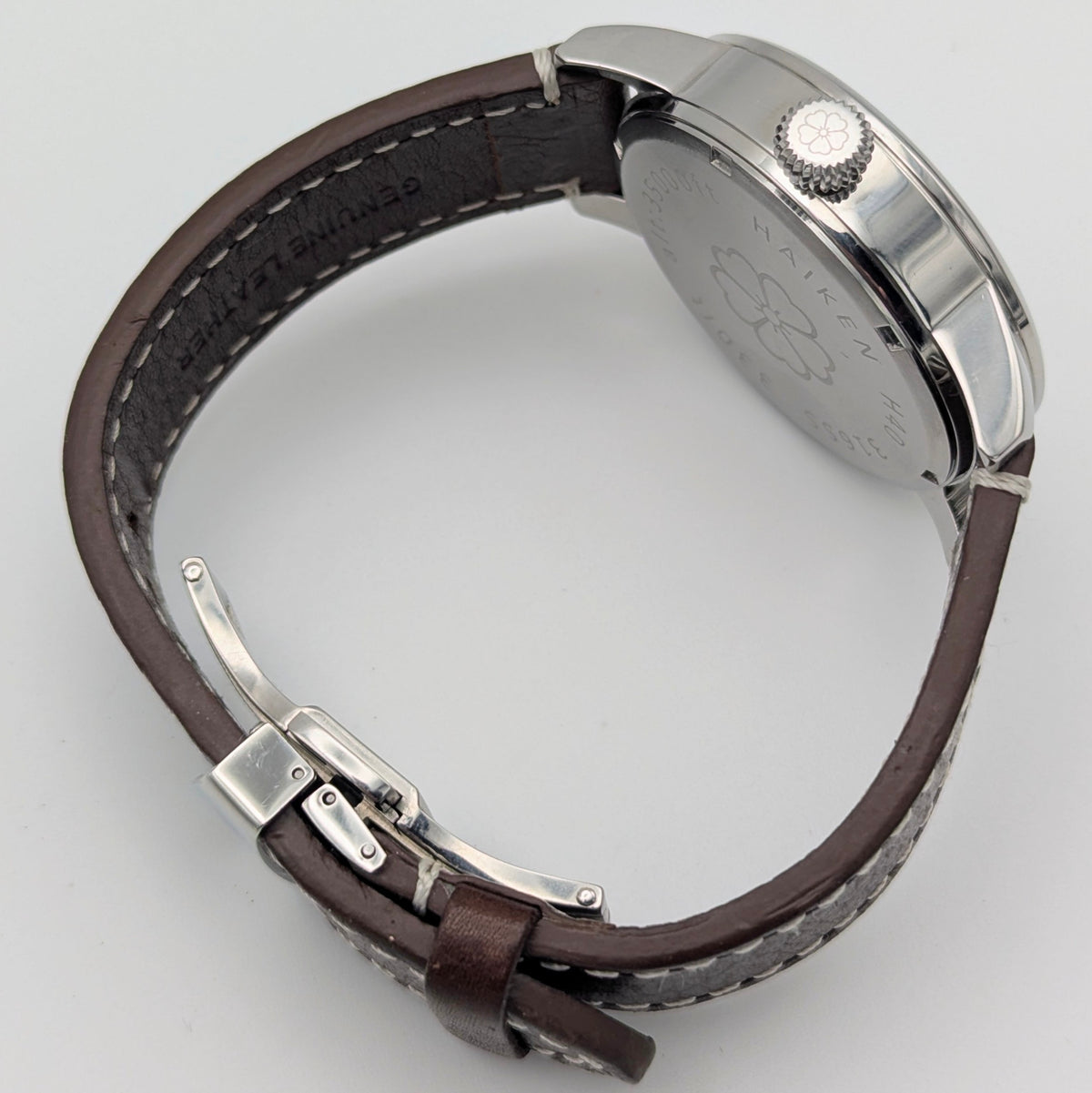 Haiken H40 Automatic Men's Watch — Anthracite Dial, G.B., Altitude-Tested, Brown Leather - Bezel & Hide