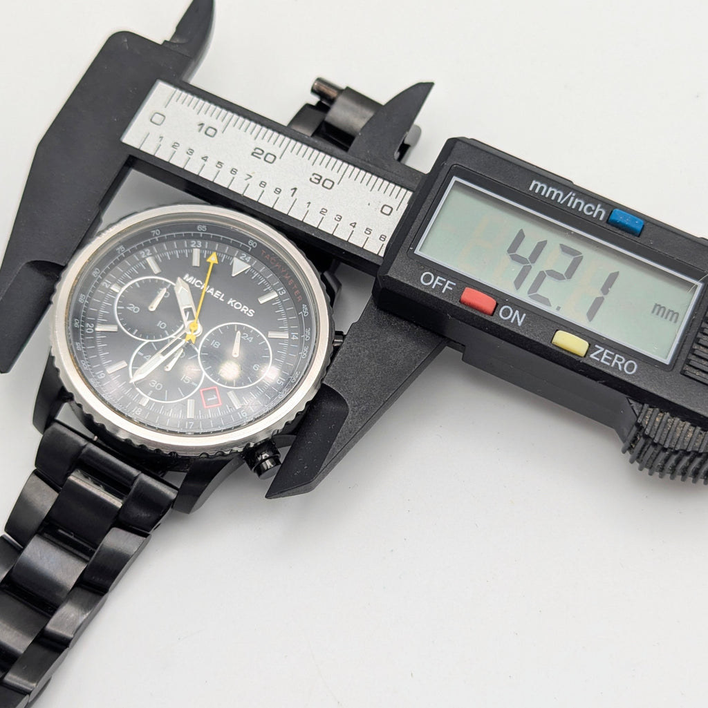 Michael Kors Lexington MK-8643 Chronograph — 45mm Black Ion-Plated, Japanese Quartz, Sold Naked - Bezel & Hide