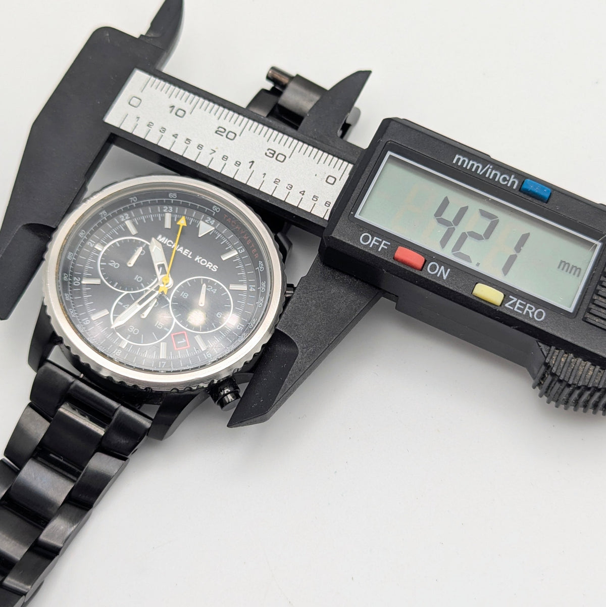 Michael Kors Lexington MK-8643 Chronograph — 45mm Black Ion-Plated, Japanese Quartz, Sold Naked - Bezel & Hide