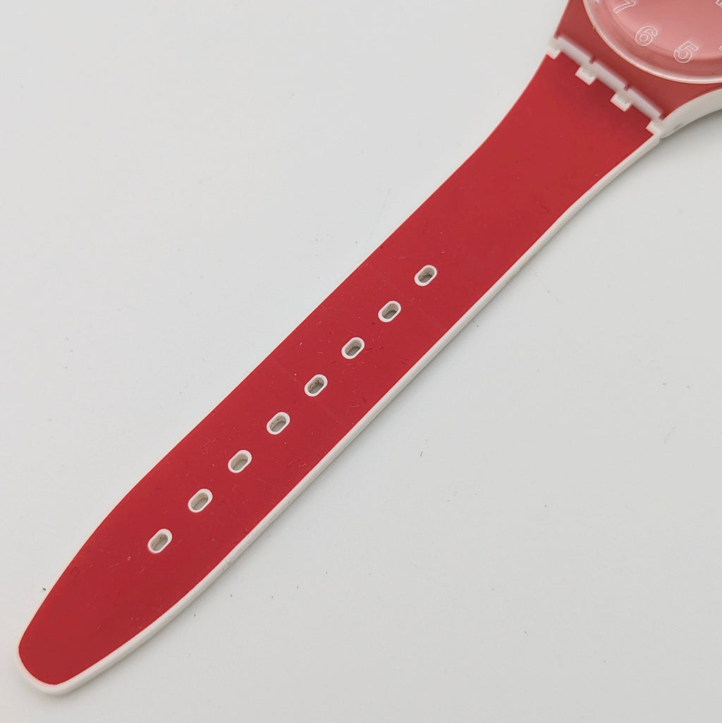 Swatch Originals Gent Poppy Red GE709 — Day-Date, Red Dial, Sold Naked - Bezel & Hide