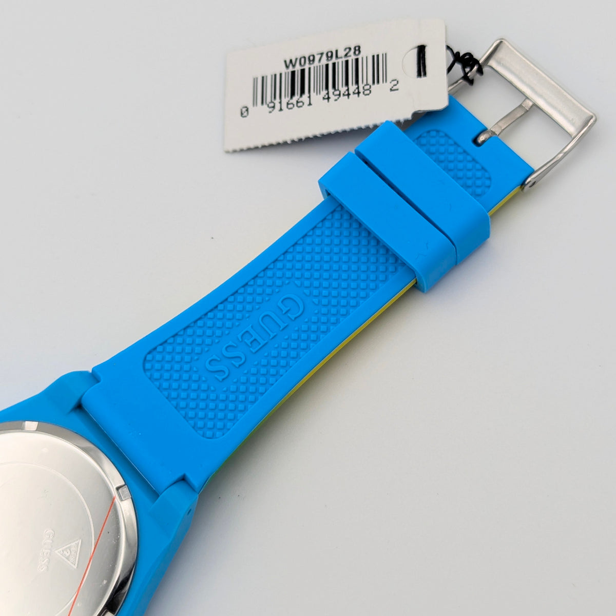 Guess Originals Retro Pop W0979L28 Unisex Watch — Blue & Lime Ombre, Quartz, Tags On - Bezel & Hide
