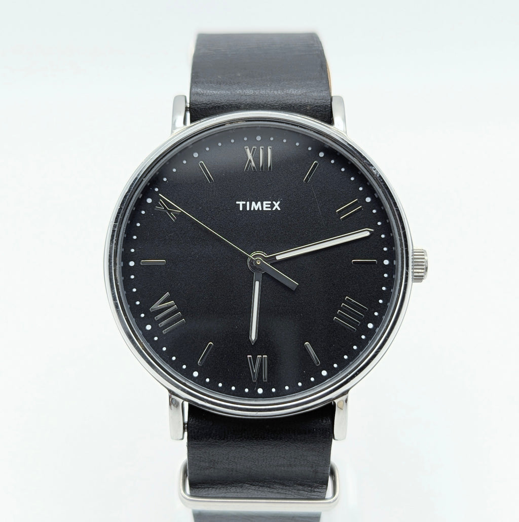 Timex Southview TW2R28600 Quartz — Black Dial, Black Leather NATO, Sold Naked - Bezel & Hide