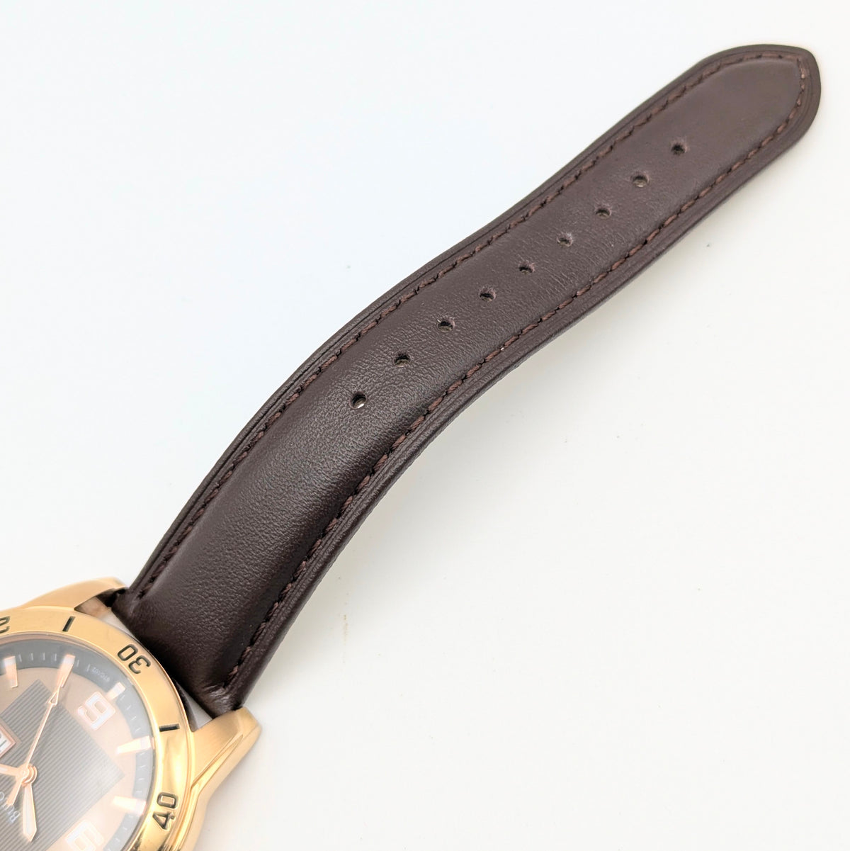 Bulova Sport Quartz Men's Watch — Rose Gold-Tone, Charcoal Dial, Day-Date, Lume - Bezel & Hide