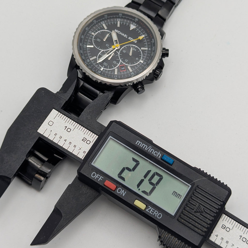 Michael Kors Lexington MK-8643 Chronograph — 45mm Black Ion-Plated, Japanese Quartz, Sold Naked - Bezel & Hide