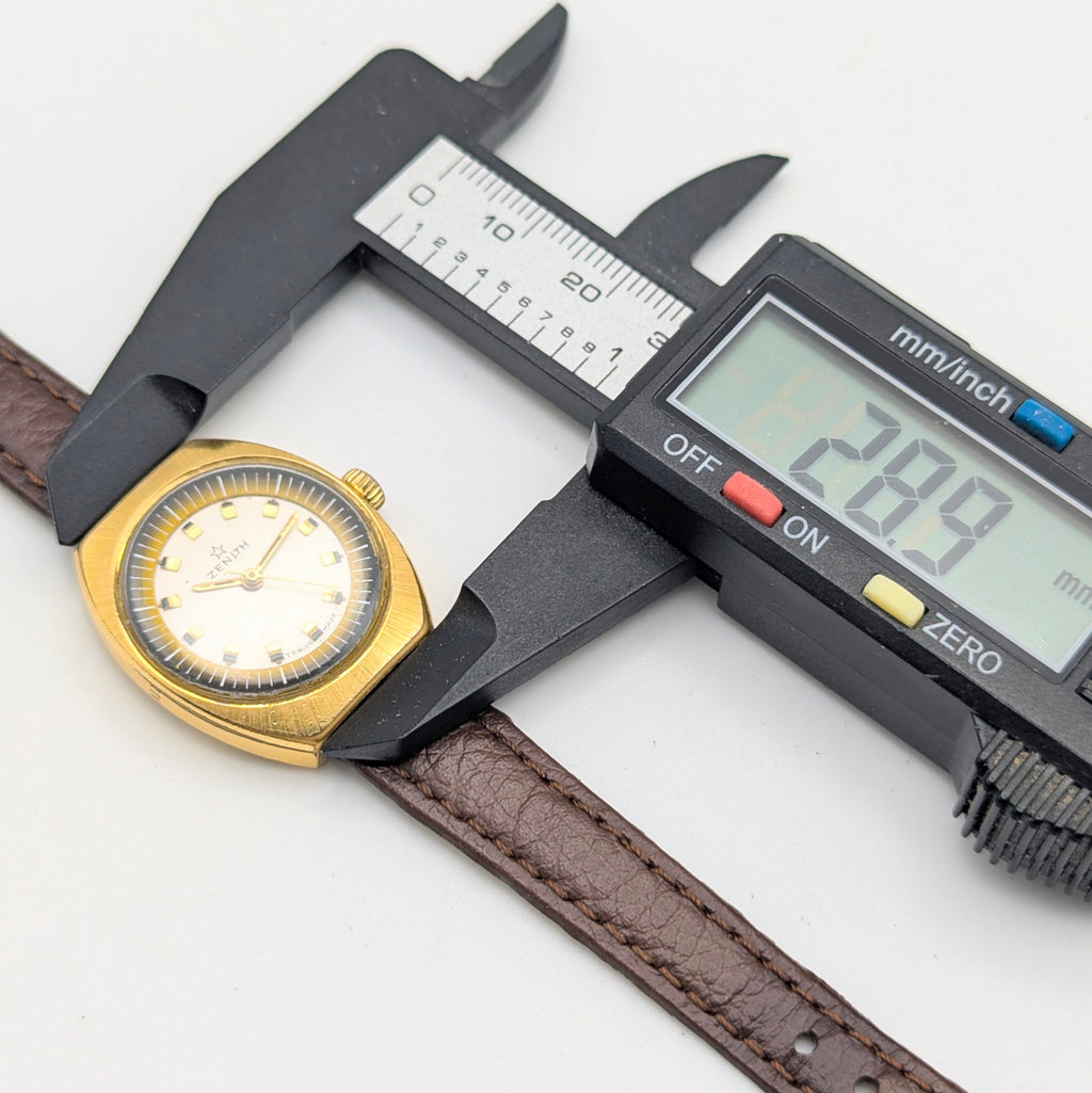 Zenith Ladies' Vintage Cushion-Case Dress Watch — c.1970s Swiss Manual Wind, Gold-Plated, Sold Naked - Bezel & Hide