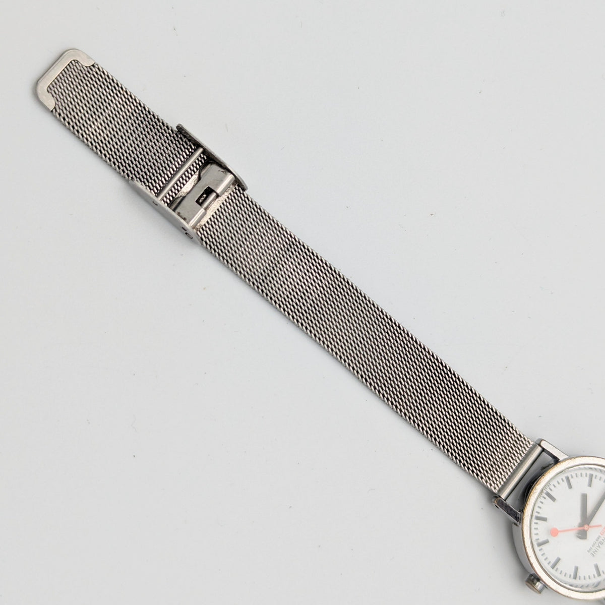 Mondaine SBB Ladies' Swiss Railway Watch — White Dial, Steel Mesh Bracelet, Sold Naked - Bezel & Hide