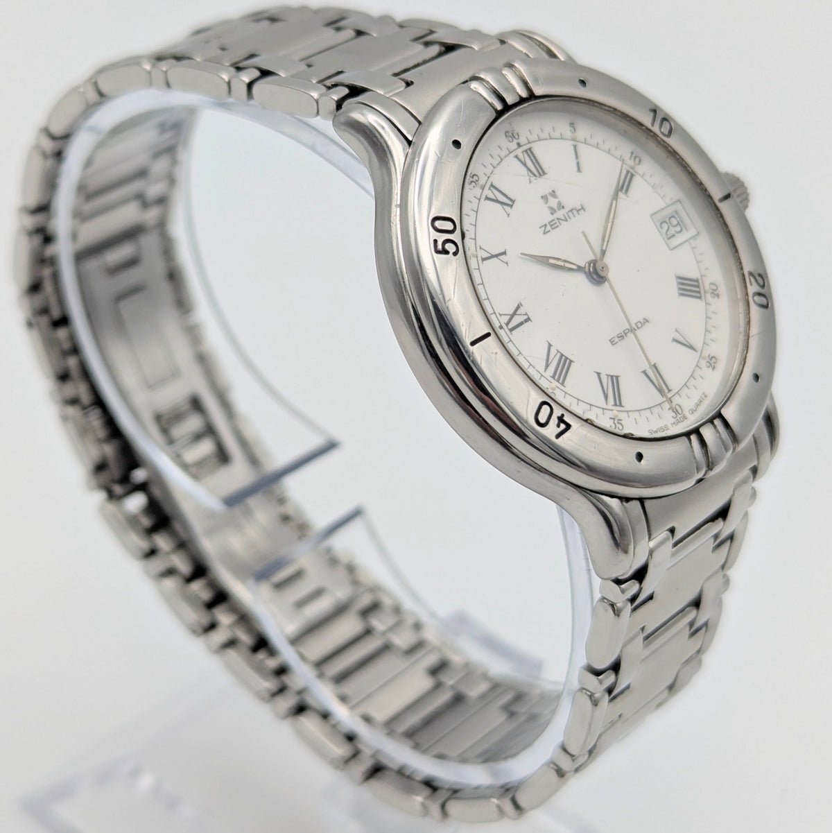 Zenith Espada Men's Quartz Watch — Swiss Made, Roman Dial, Sold Naked - Bezel & Hide