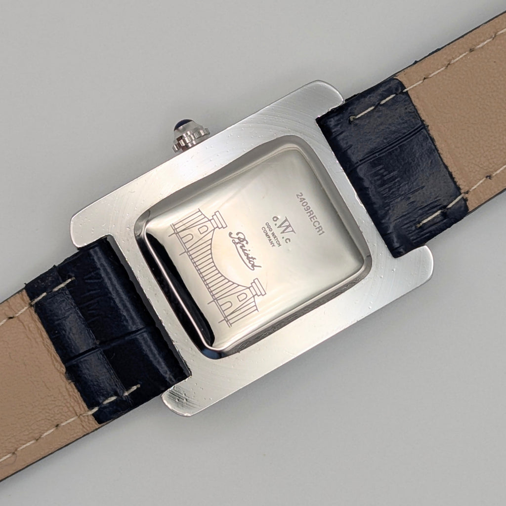 o.W.c Bristol Tank Blue Dial Quartz Watch — Odd Watch Company, Sold Naked - Bezel & Hide