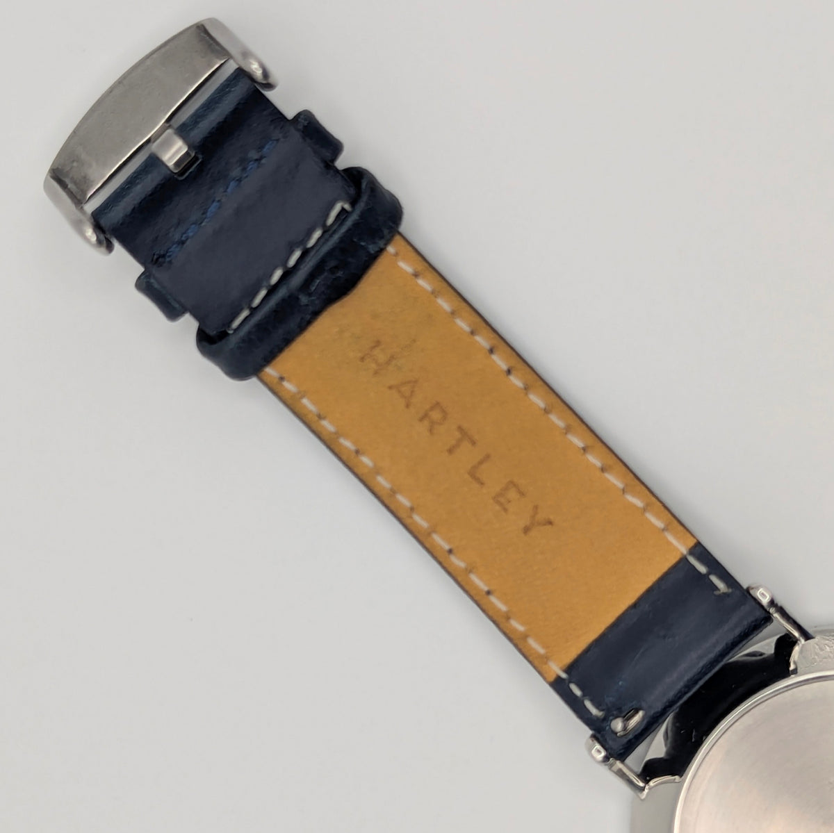 Hartley Stag Charcoal Dial Quartz Men's Watch — Sapphire Crystal, Navy Strap, Boxed - Bezel & Hide