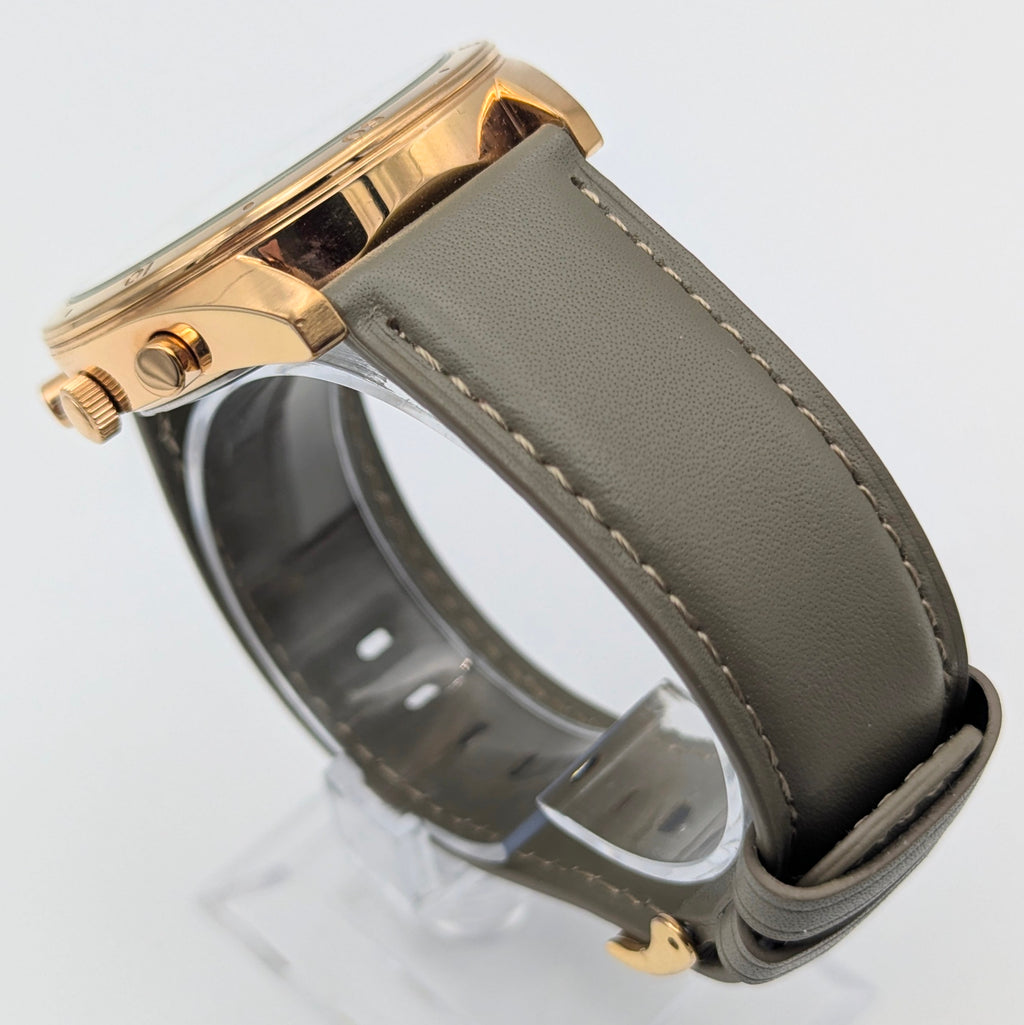 Lorus VD57-X024 Chronograph Men's Watch — Rose Gold-Tone, Black Dial - Bezel & Hide