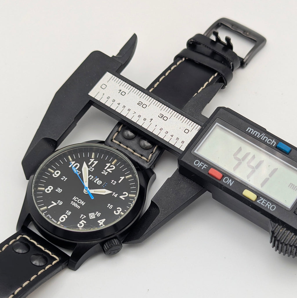Nite ICON Tritium Field Watch — Black PVD, 100m, Men's - Bezel & Hide