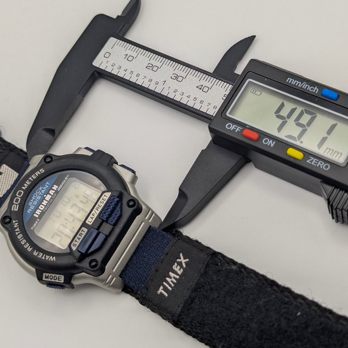 Timex Ironman Triathlon 8-Lap Digital Watch — INDIGLO, Original Strap, Vintage - Bezel & Hide