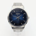 Seiko 7N42 Blue Sunburst Dial Men's Watch — Sold Naked - Bezel & Hide