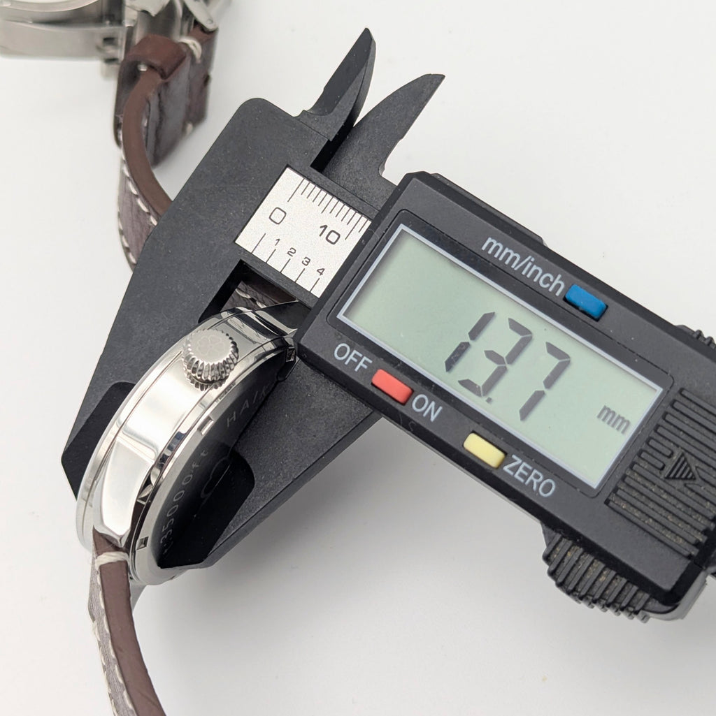 Haiken H40 Automatic Men's Watch — Anthracite Dial, G.B., Altitude-Tested, Brown Leather - Bezel & Hide