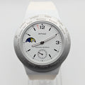 ATOP Automatic Worldtime Quartz Watch — White, Moon Phase, DST Indicator - Bezel & Hide