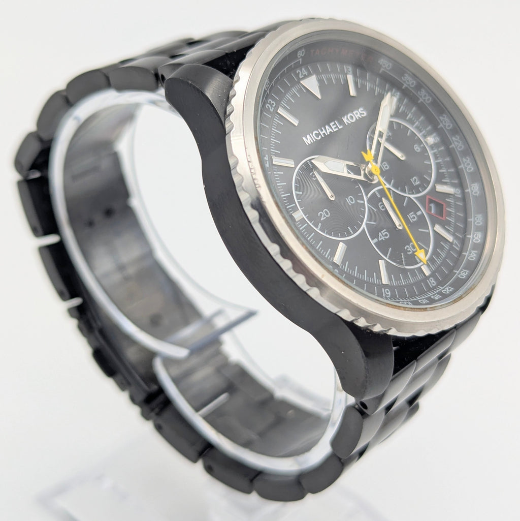 Michael Kors Lexington MK-8643 Chronograph — 45mm Black Ion-Plated, Japanese Quartz, Sold Naked - Bezel & Hide