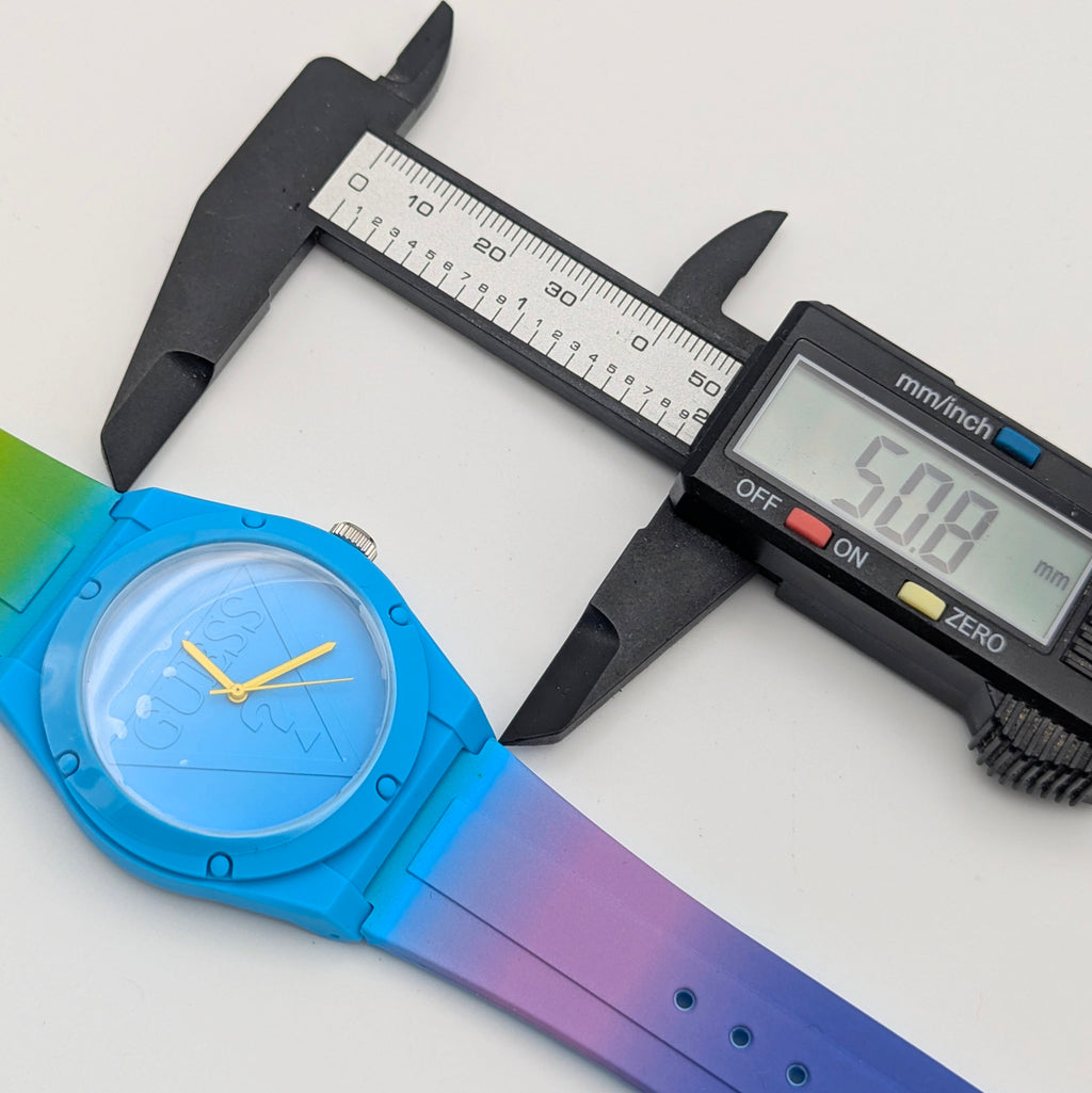 Guess Originals Retro Pop W0979L28 Unisex Watch — Blue & Lime Ombre, Quartz, Tags On - Bezel & Hide
