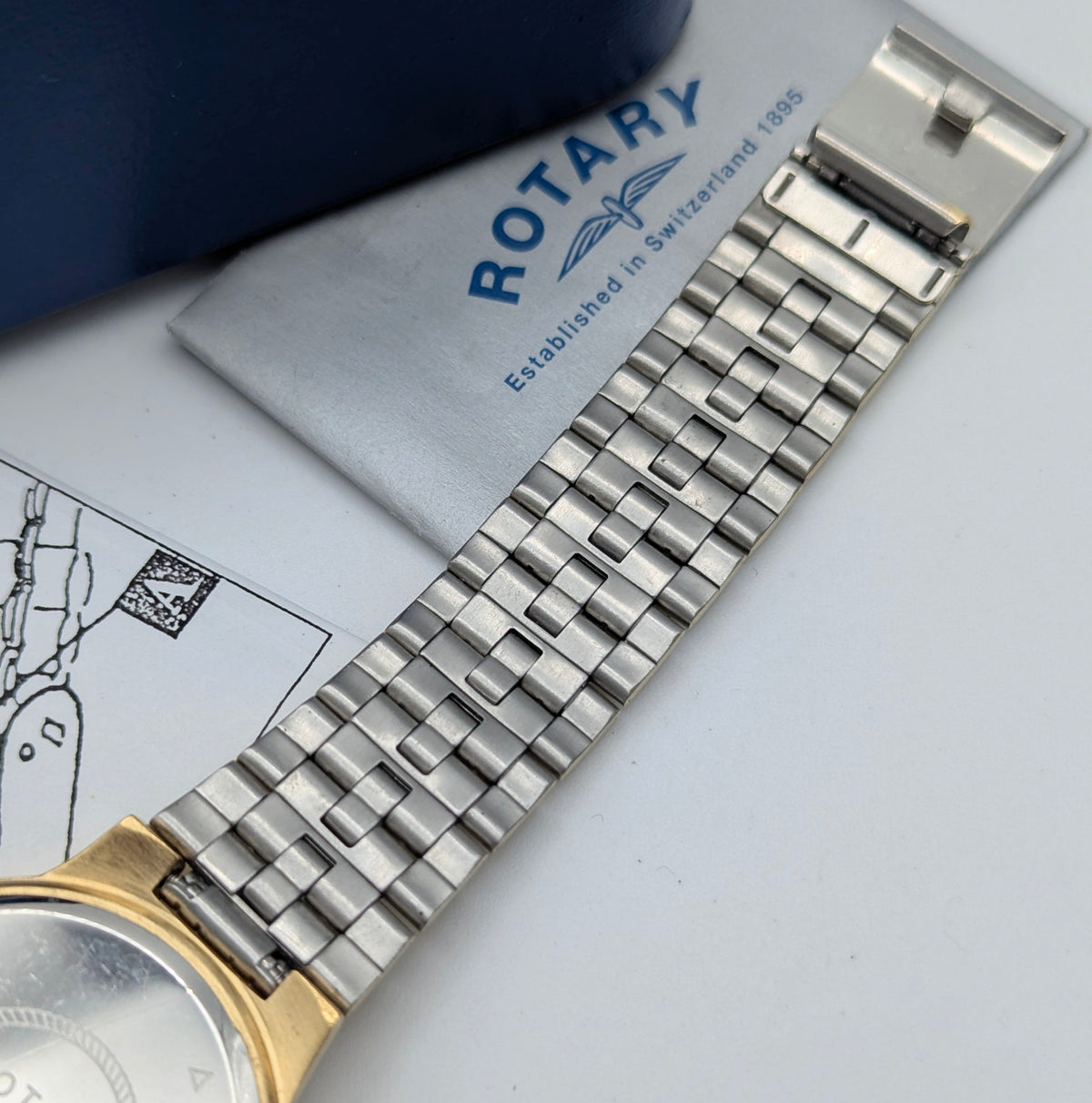 Rotary Gold-Plated Classic Quartz Watch — White Roman Dial, Full Set - Bezel & Hide